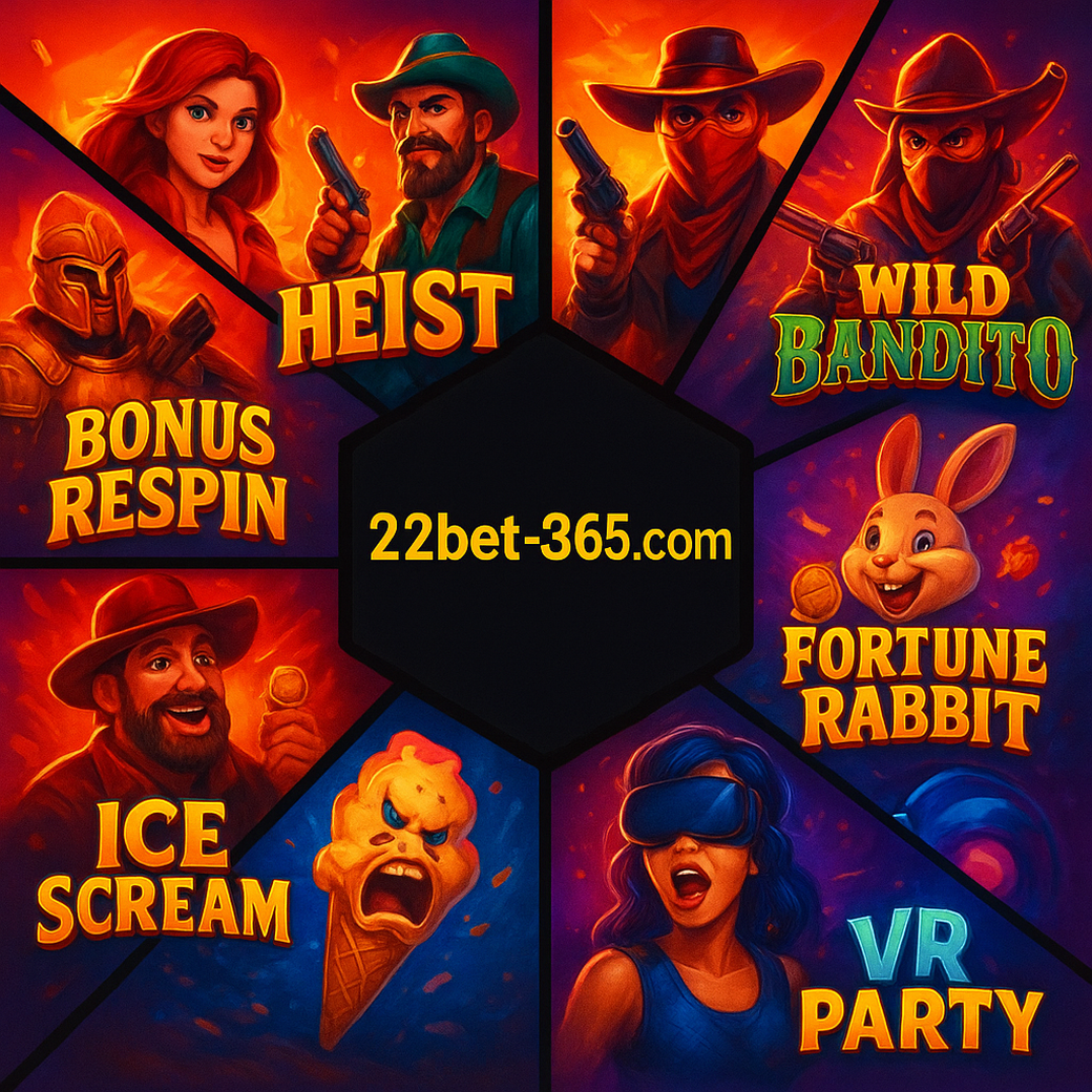 22bet365 প্ল্যাটফর্মে বিভিন্ন গেম বিভাগের প্রদর্শনী ছবিগুলো